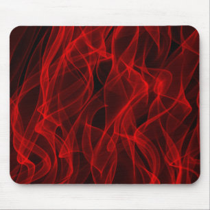 Mousepad Padrão de Abstrato de Linha Curva Vermelha Neon d