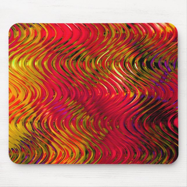 Mousepad Padrão de Abstrato de onda em vermelho (Frente)