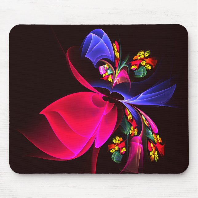 Mousepad Padrão de Abstrato Floral Moderno Colorido #06 (Frente)