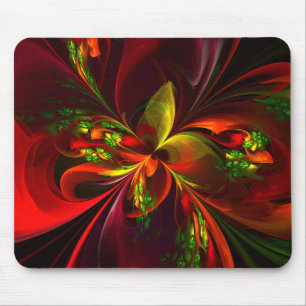 Mousepad Padrão de Abstrato Floral Verde Moderno #05