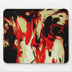 Mousepad Padrão de Abstrato preto amarelo vermelho de cor 