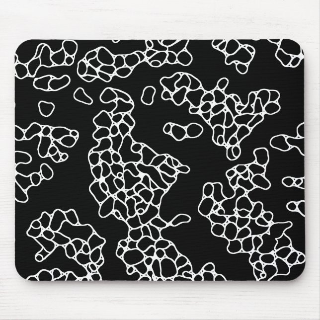 Mousepad Padrão de Abstrato preto e branco (Frente)