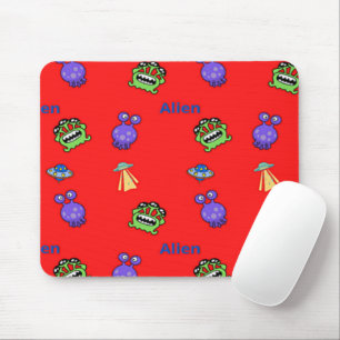 Mousepad Padrão de alienígena em vermelho