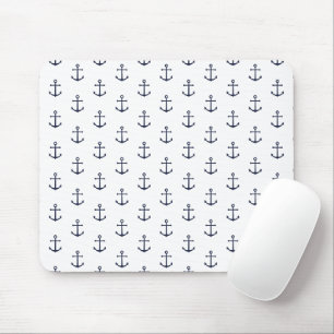 Mousepad Padrão de Âncora Azul do Marinho Náutico