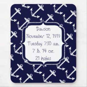 Mousepad Padrão de Âncora do Marinho náutico