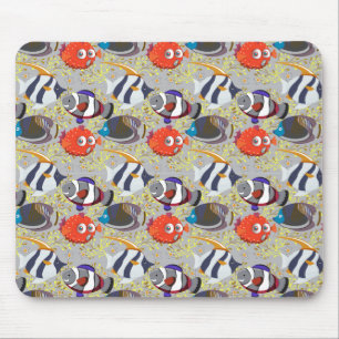 Mousepad Padrão de animais aquáticos vida submarina do