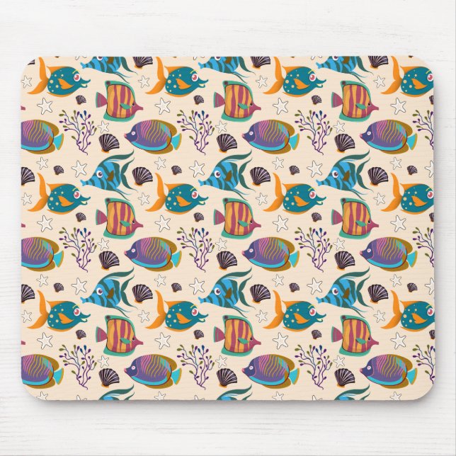 Mousepad Padrão de animais aquáticos | vida submarina do oc (Frente)
