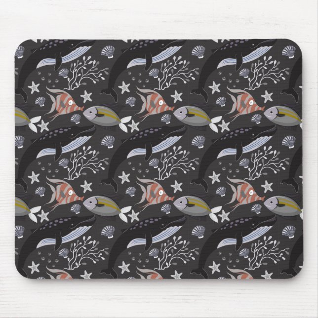 Mousepad Padrão de animais aquáticos | vida submarina do oc (Frente)