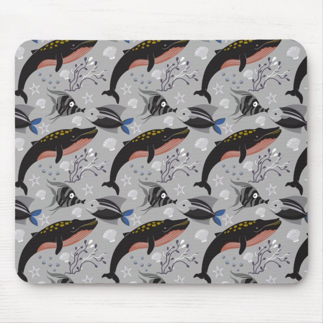Mousepad Padrão de animais aquáticos | vida submarina do oc (Frente)