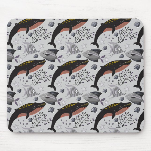Mousepad Padrão de animais aquáticos | vida submarina do oc (Frente)