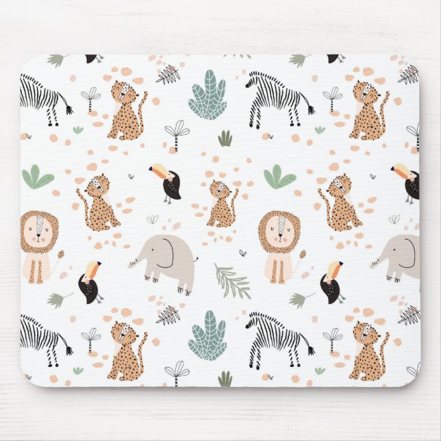 Mousepad Padrão de Animais da Floresta Tropical Selva (Frente)