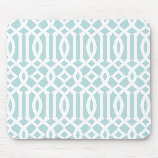 Mousepad Padrão de Aqua Trellis Moderno (Frente)