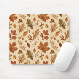 Mousepad Padrão de Aquarela de Folhas de Outono