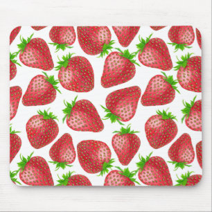 Mousepad Padrão de aquarela de morangos