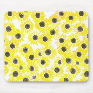 Mousepad Padrão de aquarela de Sunflower