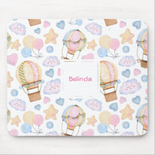 Mousepad Padrão de Aquarela do Balão de Ar Quente