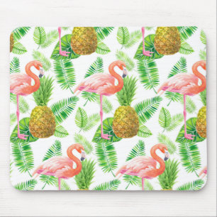 Mousepad Padrão de aquarela do jardim tropical