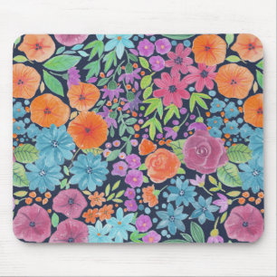 Mousepad Padrão de aquarela floral