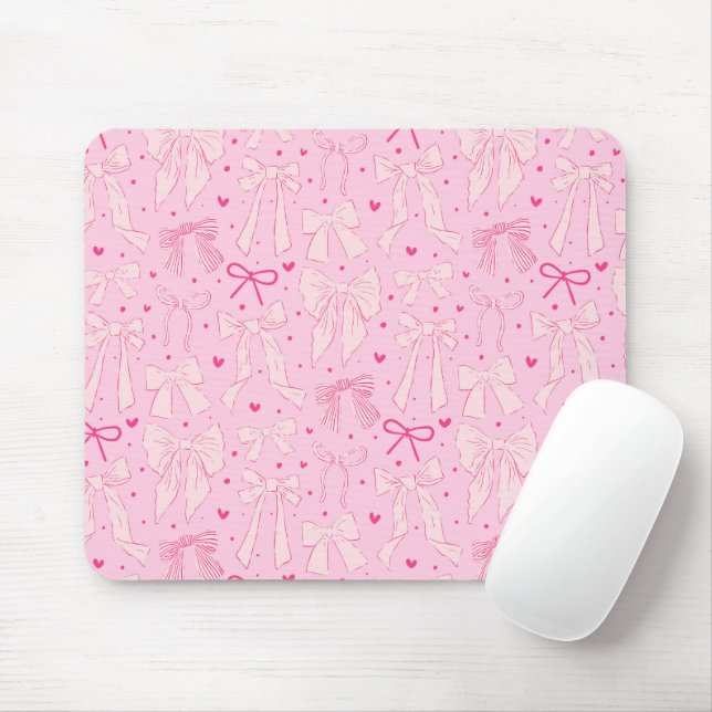 Mousepad Padrão de Arcos Rosa Imísico (Com mouse)