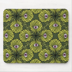Mousepad Padrão de Arte de Fantasia Verde, Primavera de Fáb