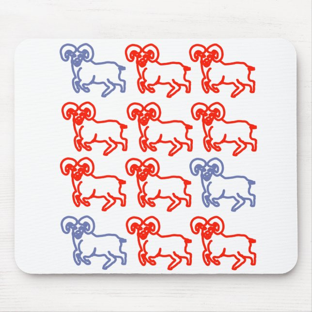 Mousepad Padrão de Arte de Linha de Carneiro Simples | Desi (Frente)