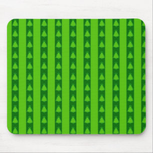 Mousepad Padrão de Árvore de Natal em Greve Verde