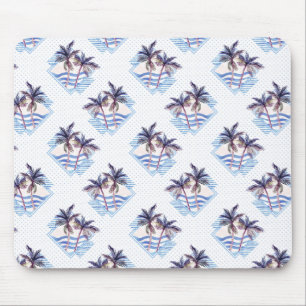 Mousepad Padrão de Árvore Geométrica de Palma de Púrpur