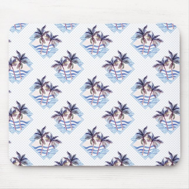 Mousepad Padrão de Árvore Geométrica de Palma de Púrpura de (Frente)