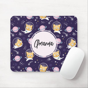 Mousepad Padrão de Astronautas de Gato Gato-Gato