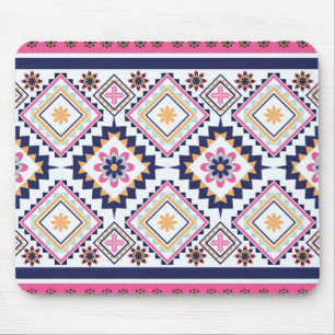Mousepad Padrão de Azulejo Floral Ornado Étnico Paisley