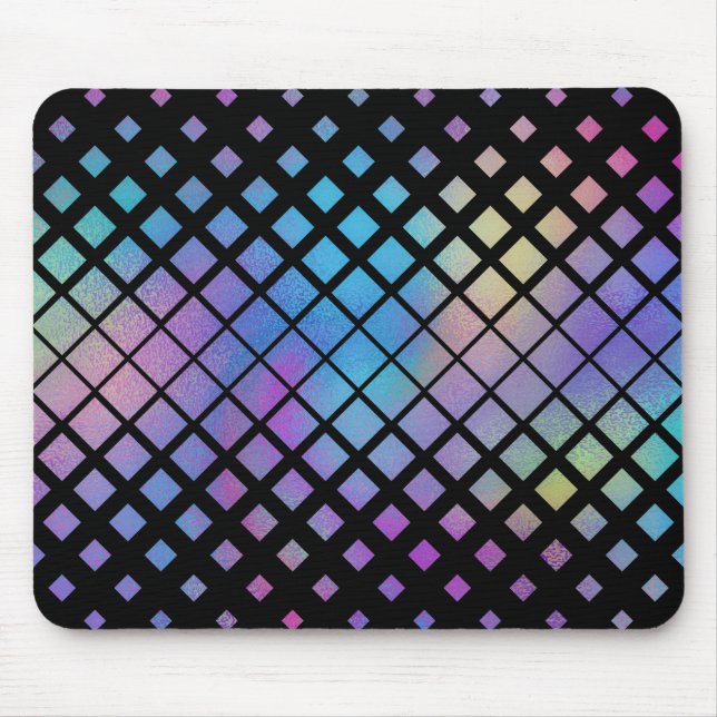 Mousepad Padrão de Azulejos de Ouros Geométricos Coloridos  (Frente)