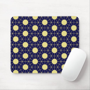 Mousepad Padrão de azulejos geométricos elegantes em azul n