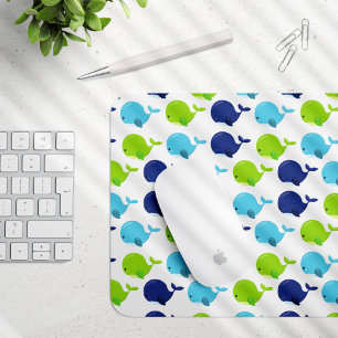 Mousepad Padrão De Baleias, Baleias Cutas, Animais Do Mar