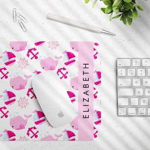 Mousepad Padrão De Baleias, Baleias Rosa, Seu Nome