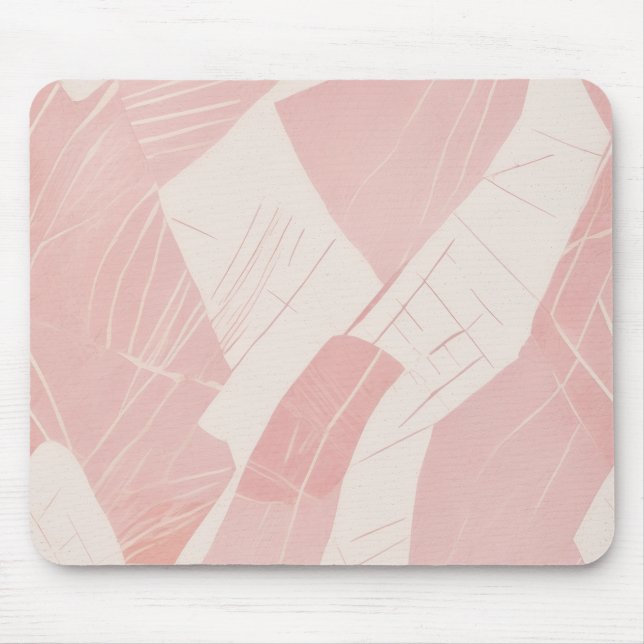 Mousepad Padrão de Batik Moderno Creme Rosa (Frente)