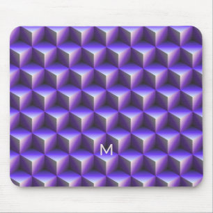Mousepad Padrão de Bloco de Cubo Roxo Abstrato