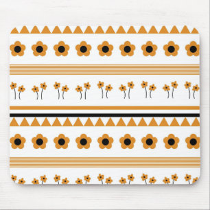 Mousepad Padrão de Boho do Triângulo do Flor de Faixa de Bo