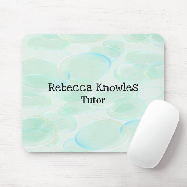 Mousepad Padrão de bolhas verdes fofas (Com mouse)