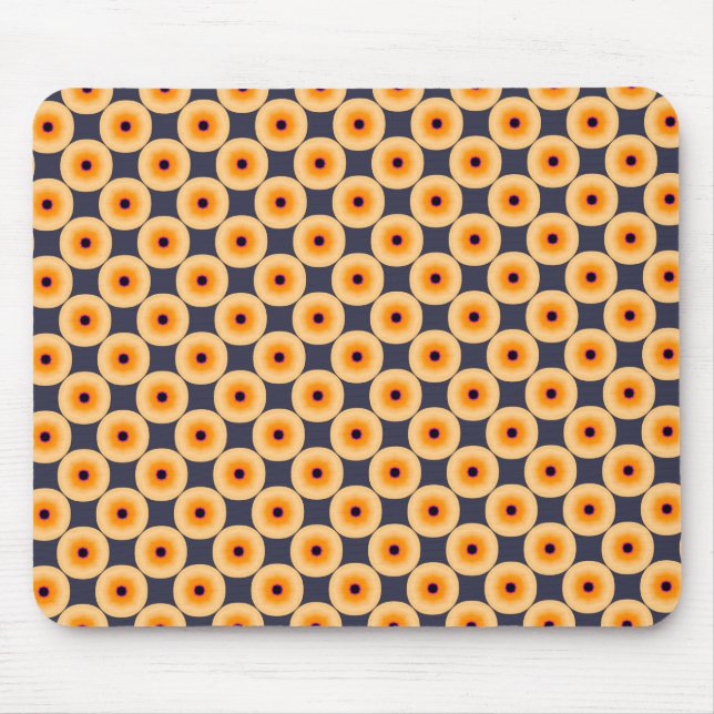 Mousepad Padrão de Bolinhas Amarelo Azul Laranja Único (Frente)
