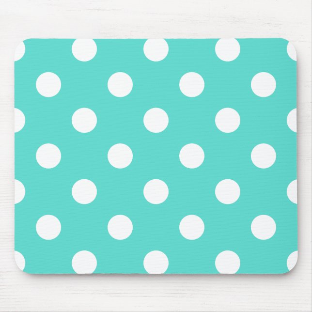 Mousepad Padrão de Bolinhas Azul Teal (Frente)