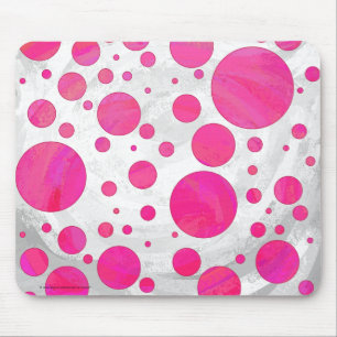 Mousepad Padrão de Bolinhas de Paixão Rosa