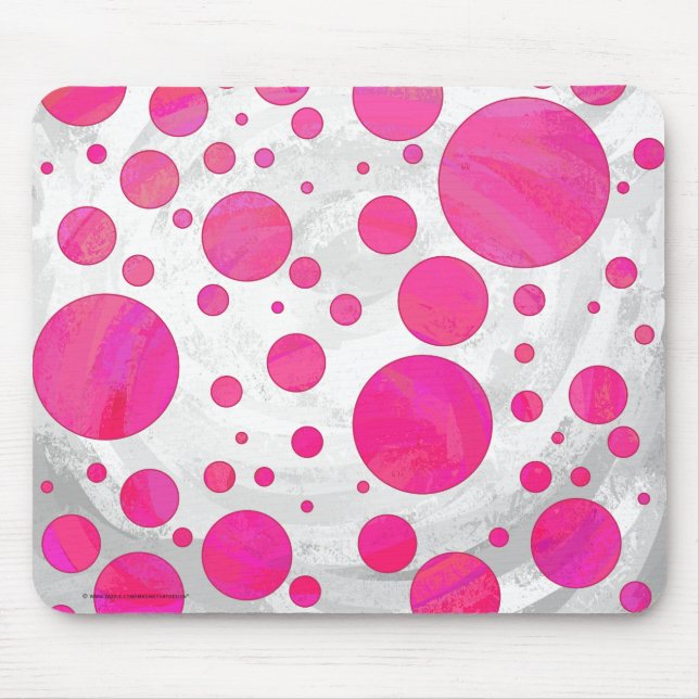 Mousepad Padrão de Bolinhas de Paixão Rosa (Frente)