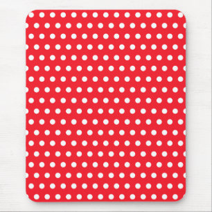 Mousepad Padrão de Bolinhas Vermelha e Branca. Idiota.
