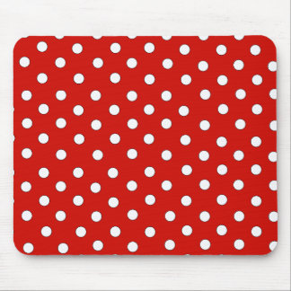 Mousepad Padrão de Bolinhas vermelho e branco