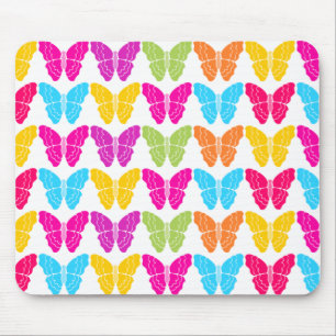 Mousepad Padrão De Borboleta Arco-Íris Bonita E Vibrante