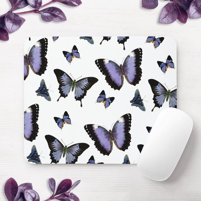Mousepad Padrão de borboleta roxa (Criador carregado)