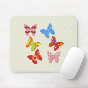 Mousepad Padrão de borboletas, borboletas coloridas, pontos