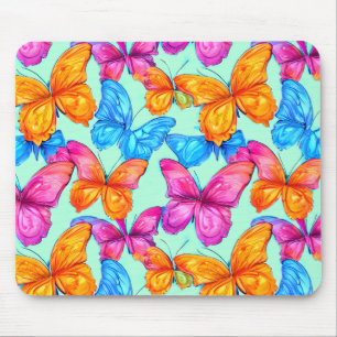 Mousepad Padrão de borboletas coloridas