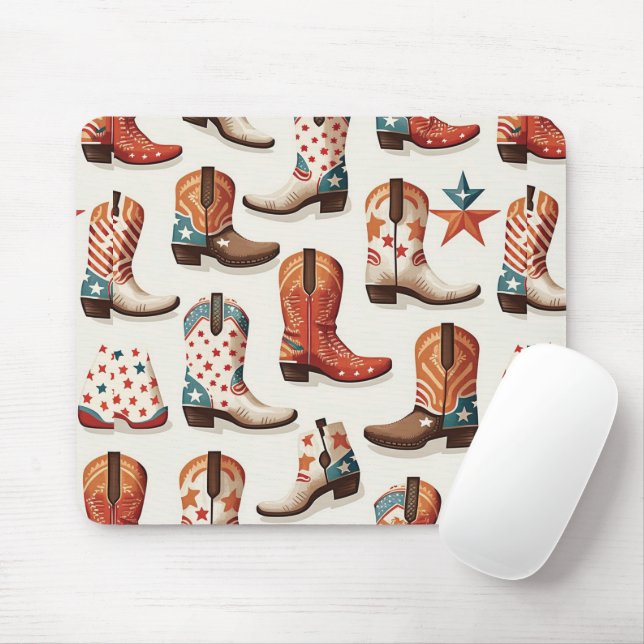 Mousepad Padrão de botas de cowboy (Com mouse)