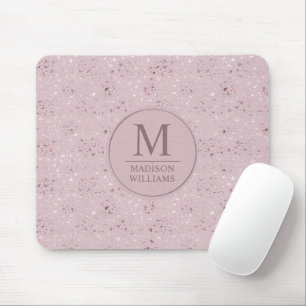 Mousepad Padrão de Brilho Dourado Rosa Pastel Bege Macio Pe
